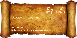 Szopri Lajos névjegykártya