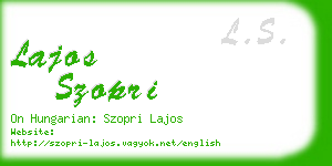 lajos szopri business card